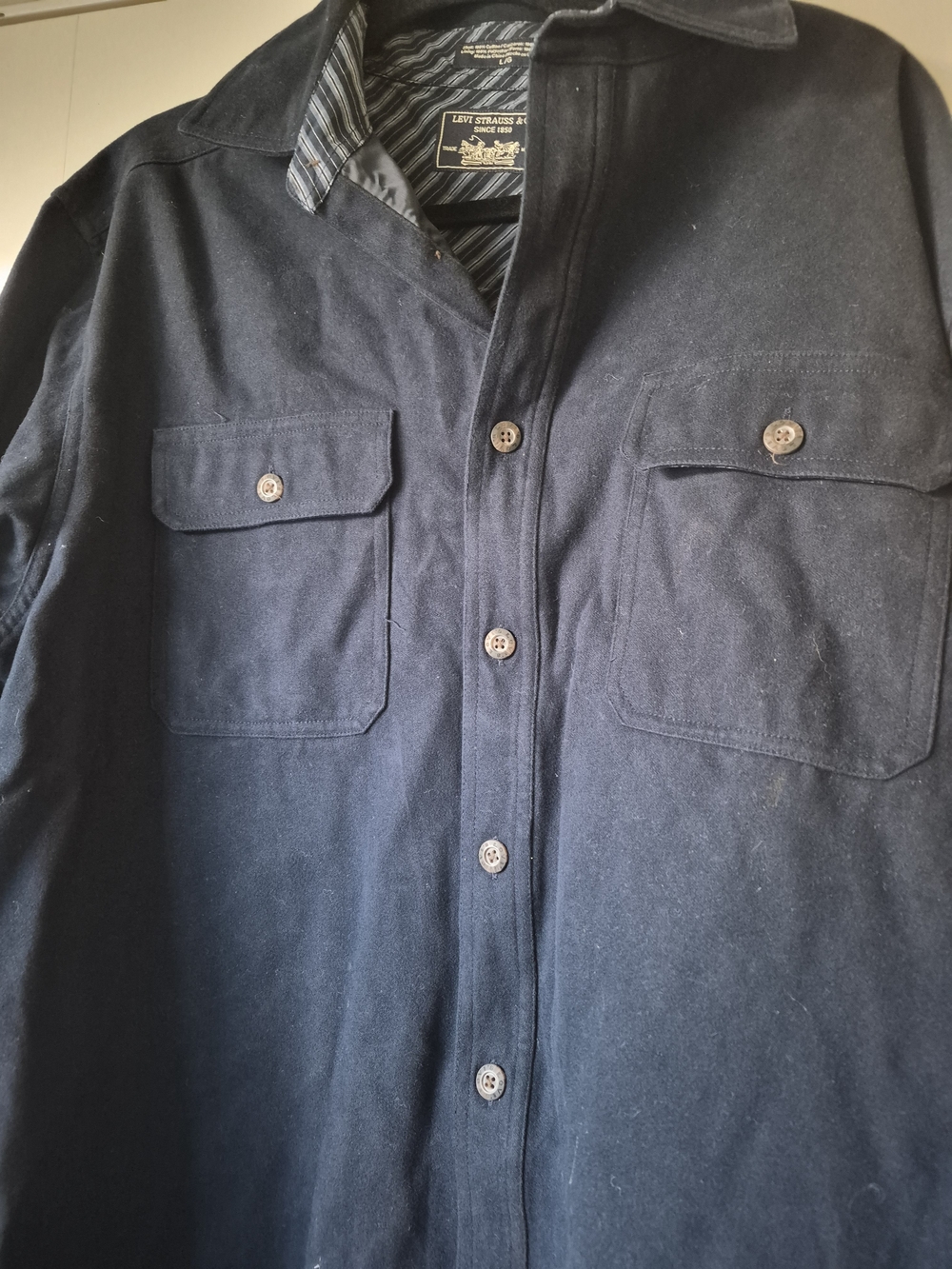 Levi's Dark Navy Button-Front Shirt JacketL - Picture 3 of 3